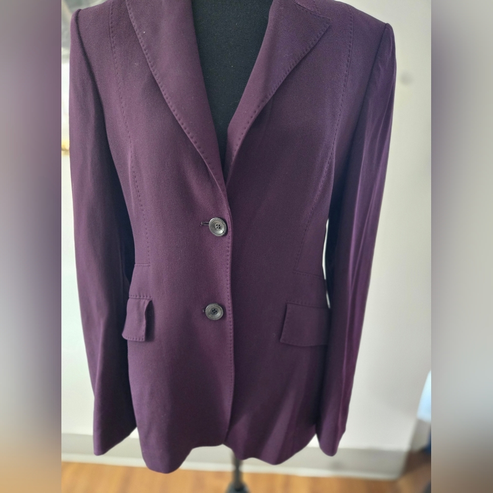 Louis Feraud Dark Purple Blazer - Picture 3 of 9